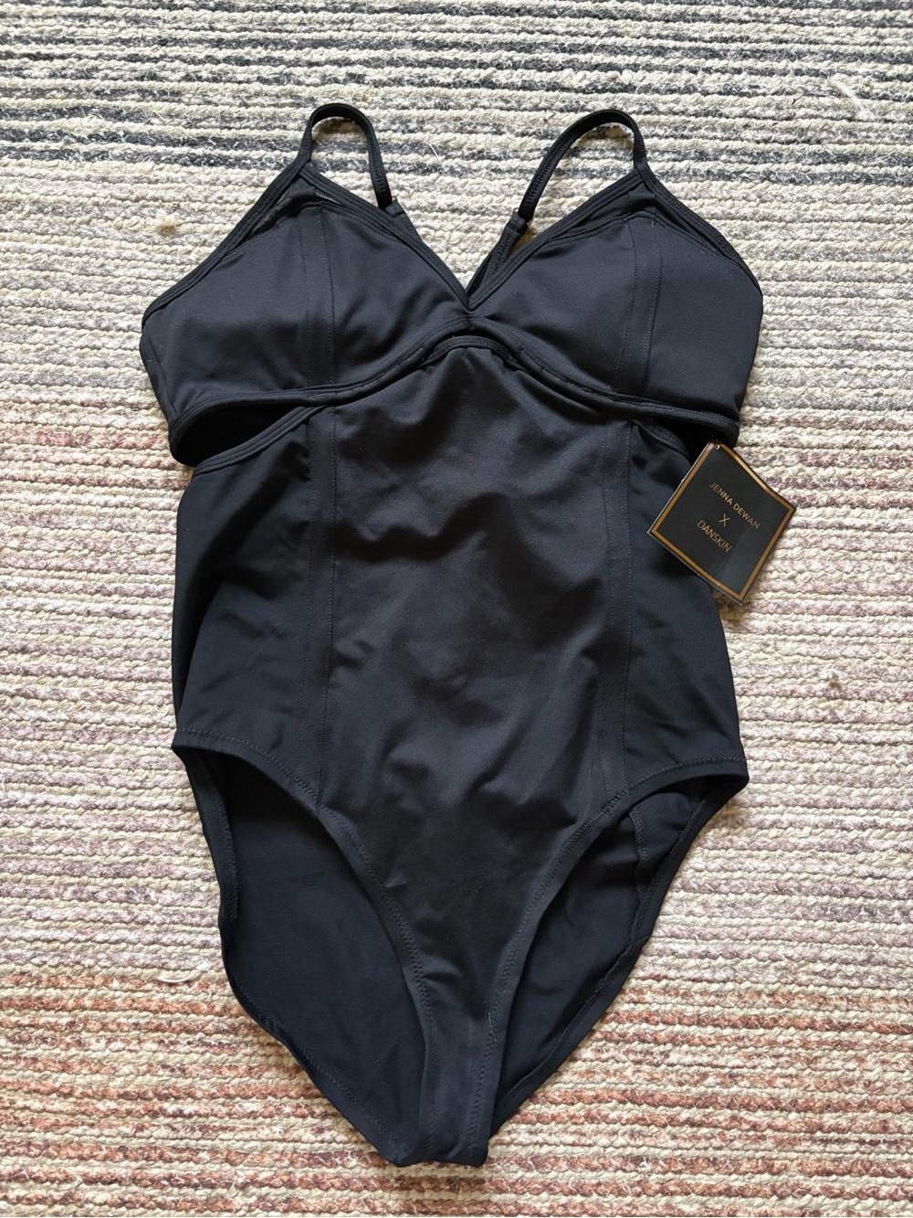 NWT Danskin x Jenna Dewan Black Bodysuit, Sz L